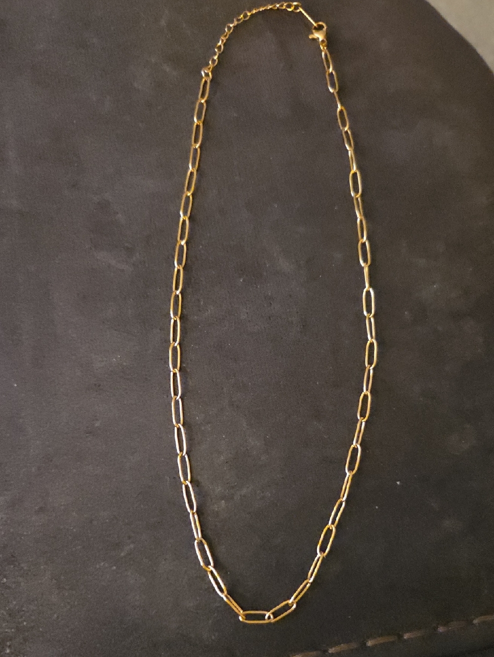 Stainless Steel Gold Tone 16in Paperclip Chain Necklace